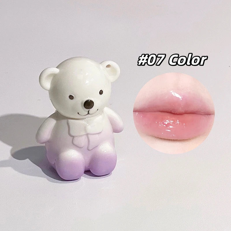 ART VALUE Cute Bear Makeup Set Include 6*Matte Liquid Lipstick,2*Bear Ornaments,1*Lip Balm,1 Mirror,1*Necklace Gift Cosmetic Kit Qme