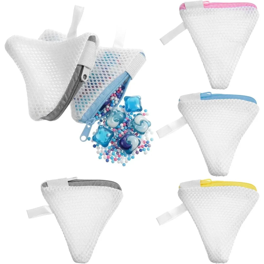 Triangular Laundry Pod Bag, Mini Mesh Laundry Bag for Washing Machine, Anti-residue Laundry Ball Dissolve Bag Qme