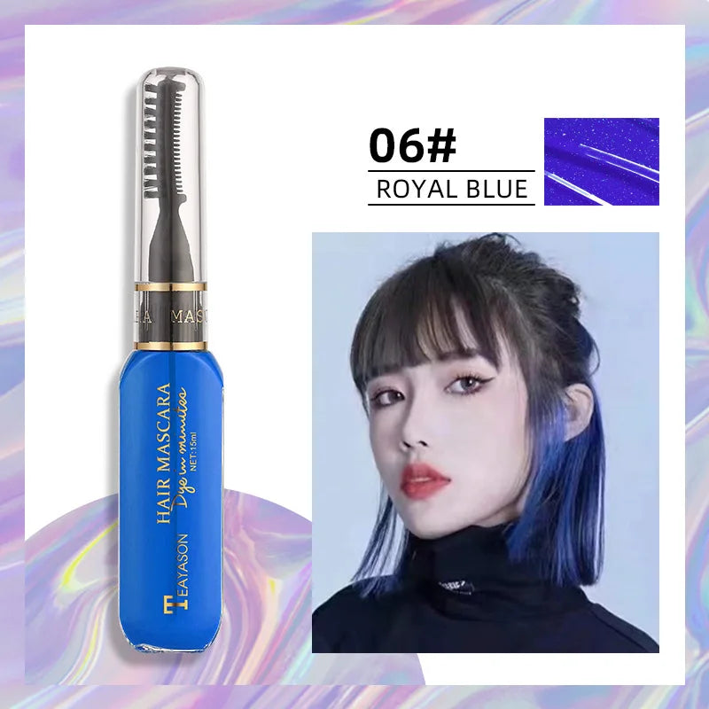 Disposable Hair Colour Dye Temporary Hair Dye Mascara Dual Purpose Washable Hair Coloring Cream DIY Dying Hairstyle Supplies Qme 6