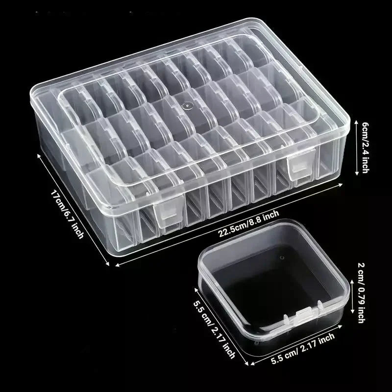 Mini 30 Grids Jewelry Storage Boxes Set Transparent Plastic Case DIY Organizer For Earrings Rings Beads Button Craft Accessories Qme