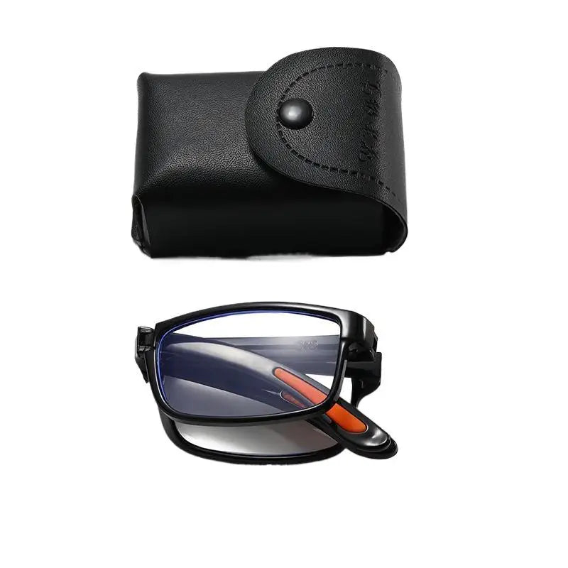 Portable Glasses Men Women Folding Reading Case Anti Blue Light Qme
