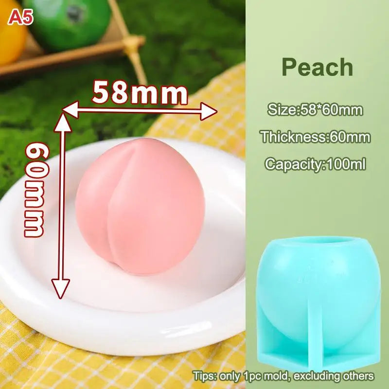 Food-safe Fruits Ice Cream Mold 3D Strawberry Mango Peach Design Easy Qme A5