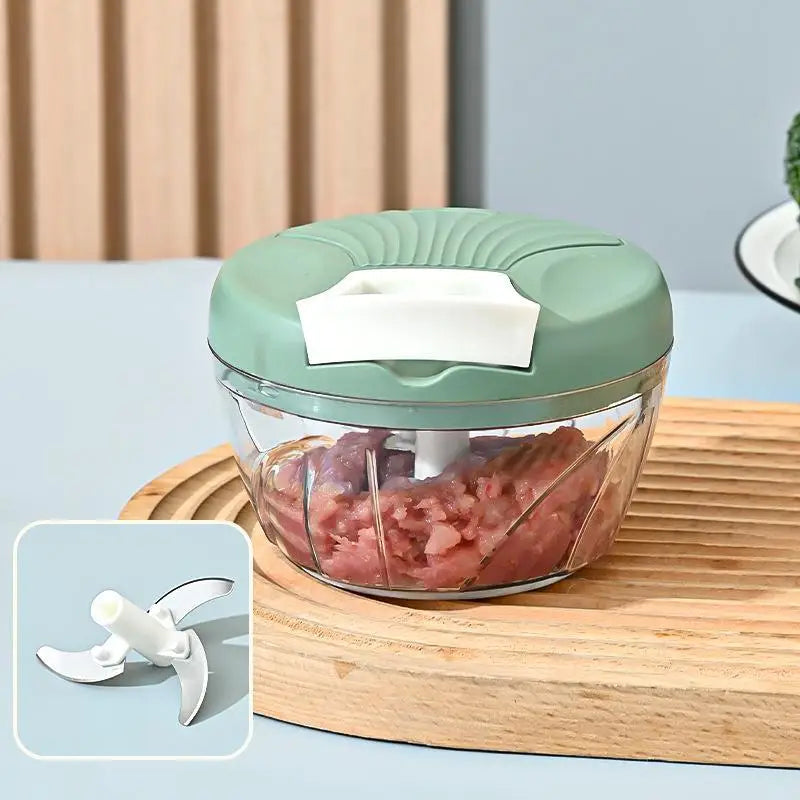 Manual Pull Crusher Food Chopper Stainless Steel Meat Mincer Garlic Qme B