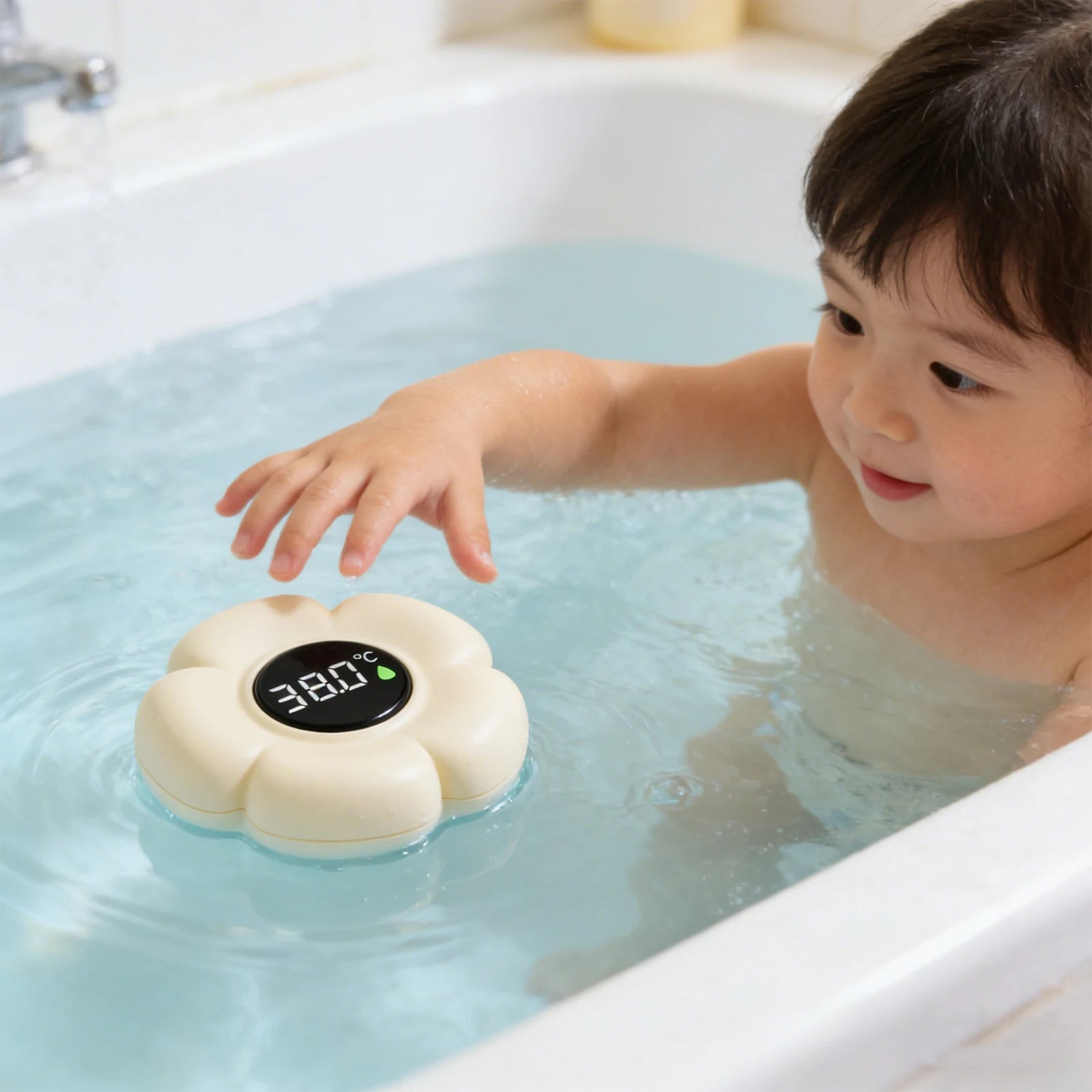 Baby Bath Thermometer with LED Display & Color Alerts Digital Water Temperature Thermometer for Newborns & Toddlers Qme