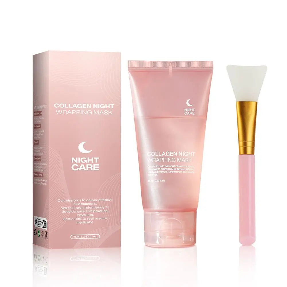 Hydrolyzed Collagen Overnight Facial Mask Wrapping Peel-off Hydrating Qme A