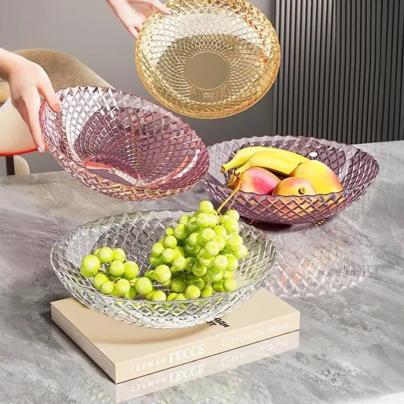 Transparent Flower Shaped Fruit Plate Aesthetic Plastic Dessert Salad Qme