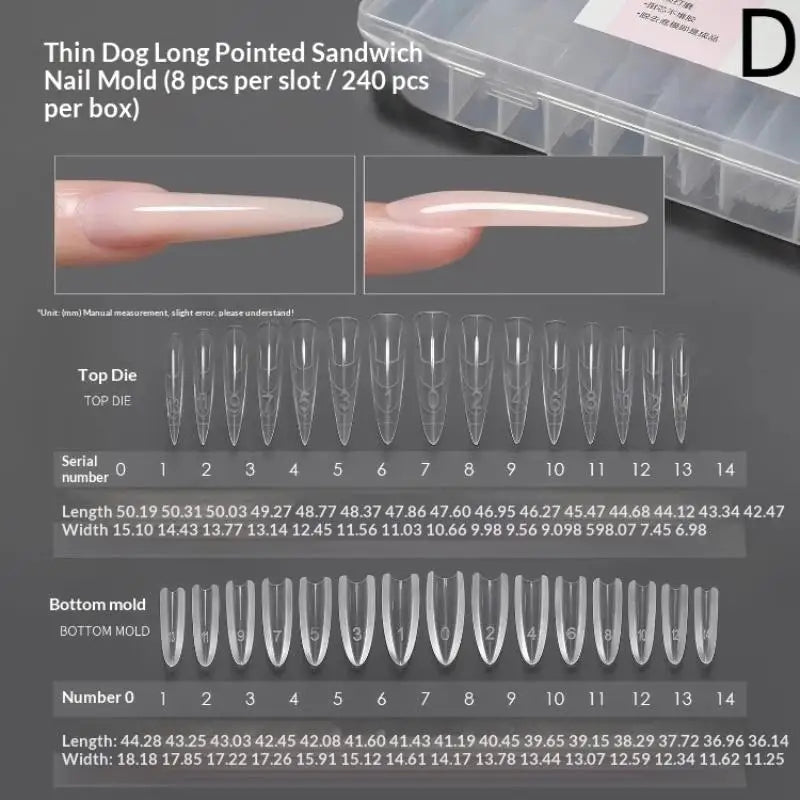 Sandwich Nail Mode Extension Almond Coffin 15 Rapid Dual Forms Bottom Qme D