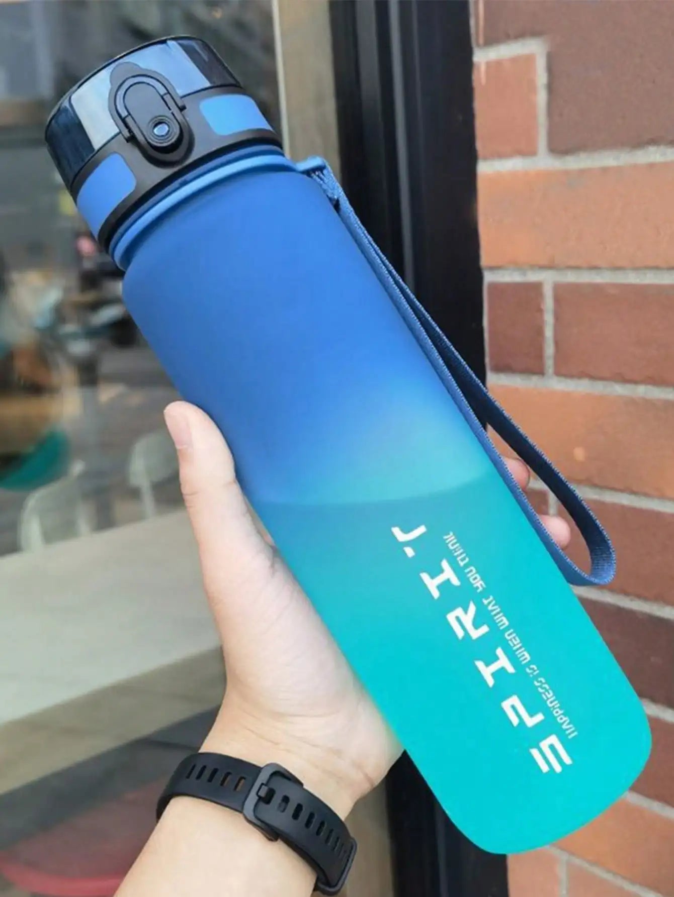 Large Capacity Plastic Gradient Water Cup Outdoor Sports Direct Qme DEEP BLUE 401-500ml