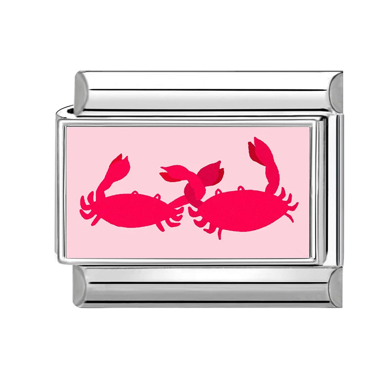 Dropshipping Wholesale Crabs Pattern Fish Shell Whale Italian Charm Links Fit 9mm Stainless Steel Bracelet DIY Making Gifts 2026 Qme Style 19