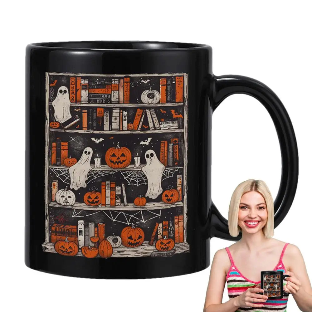 Halloween Coffee Mug Pumpkin Ceramic Spooky Teapot Water Cup Fall Qme D China Mainland