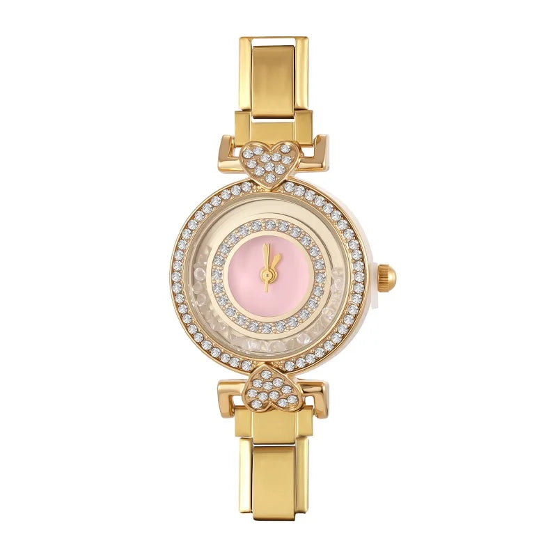 Fashion Women's Stainless Steel Round Shiny Zircon Watch DIY 9mm Width Bracelet Head For Party Friend Birthday DIY Jewelry Gift Qme S 3