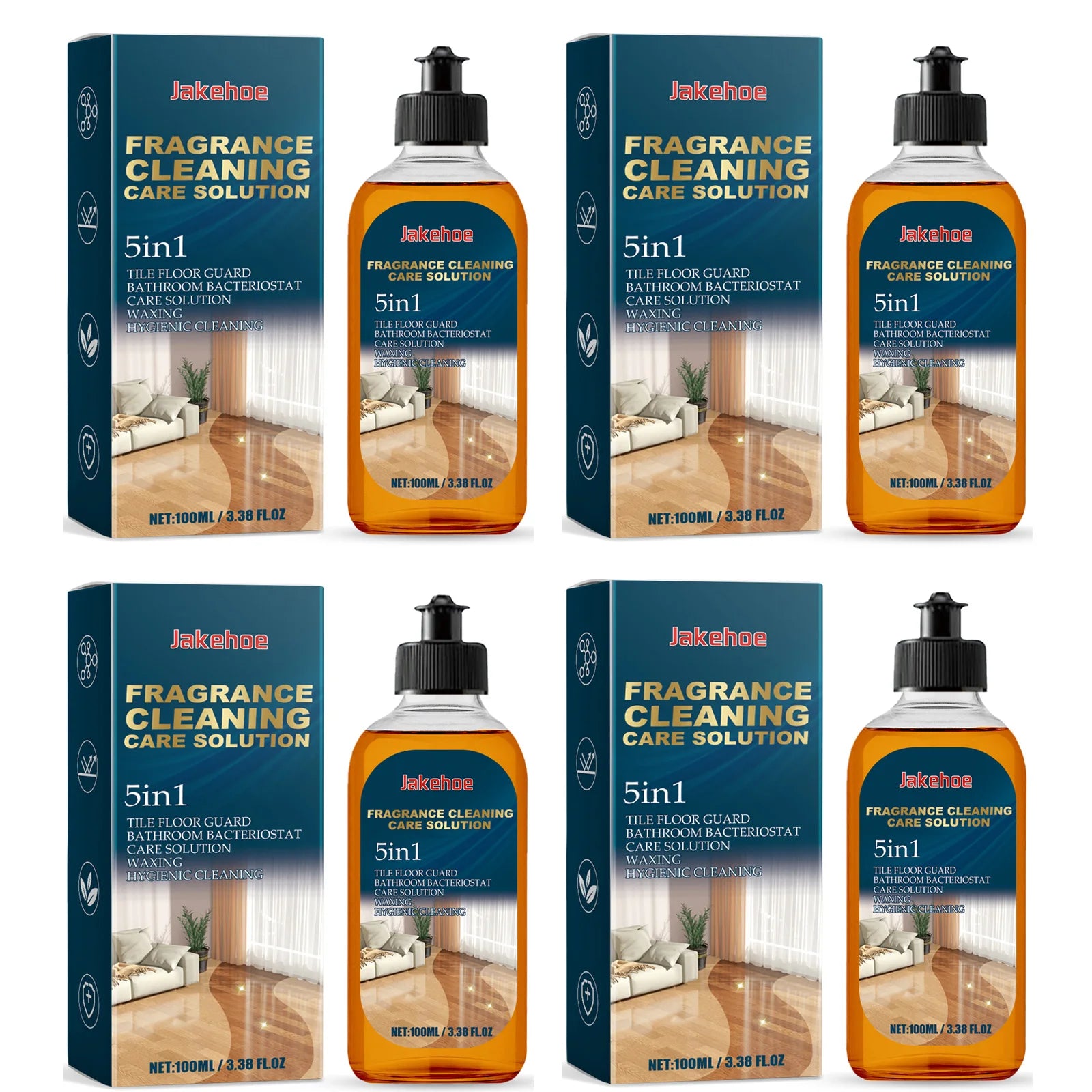 Floor Cleaning Agent Effectively Removing Stains Dust Quick Drying Prevent Slipping Repair Scratch Polishing Tile Cleaner Liquid Qme 4 X 100ml Boxed