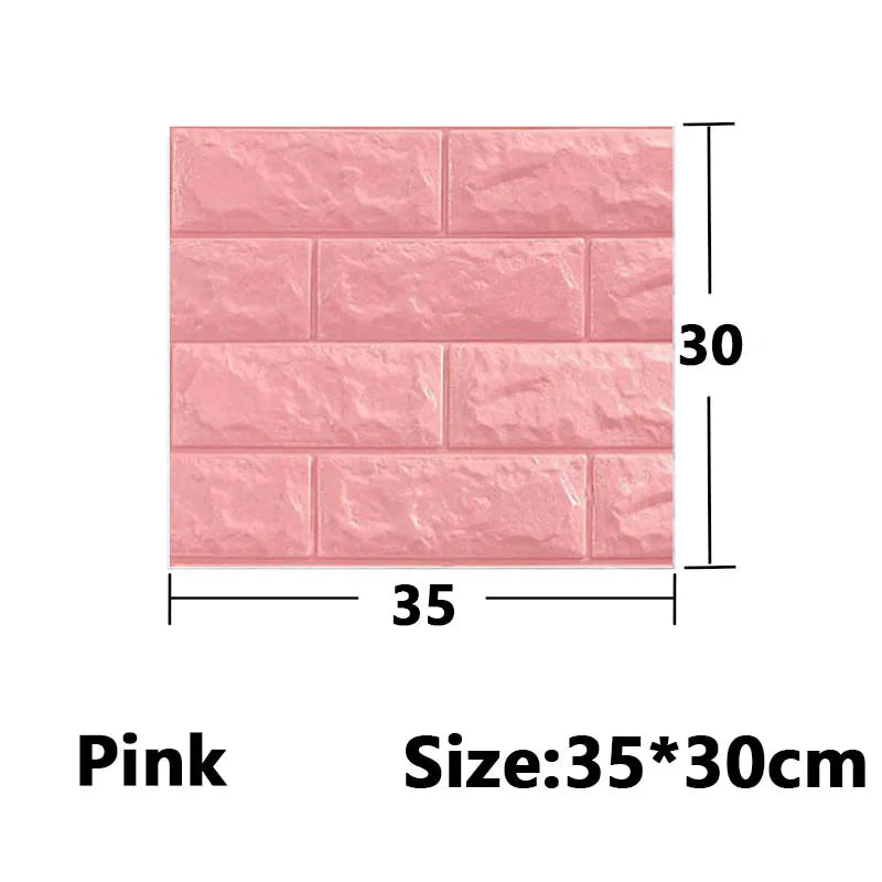Optional Color 3D Brick Home Decoration Wallpaper for Bedroom Living Room Soft Foam Base Waterproof Wall Stickers 35X30CM Qme 6 35x30cm-10pcs
