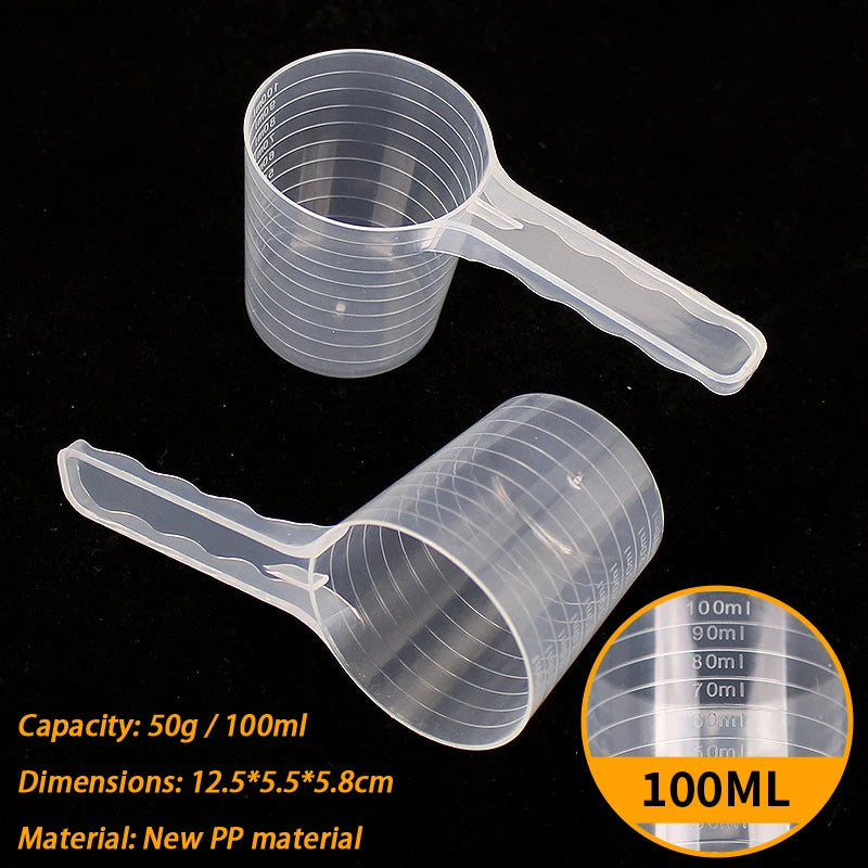 Pet Tableware Supplies Transparent Measuring Spoon Scale Plastic Dog Qme
