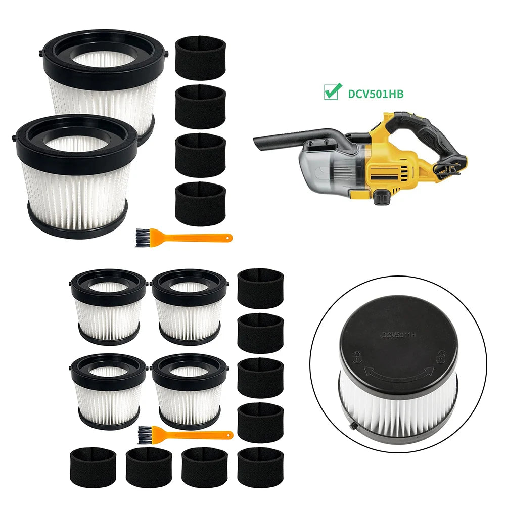 2/4pcs Filter Foam Sleeve Filters Brush For DEWALT DCV5011H DCV501HB Series Cordless Handheld Vacuum Cleaner Qme