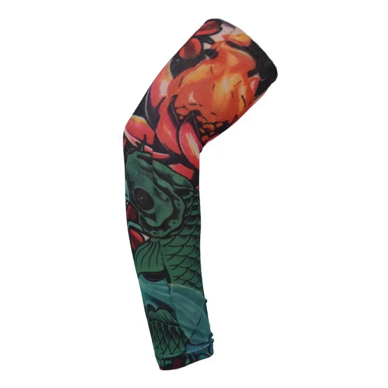 1PCS Arm Sleeves UV Protection Full Arm Cool Outdoor Golf Sports Hiking Riding Arm Tattoo Sleeve Cycling Equipment Qme X21 38-40cm
