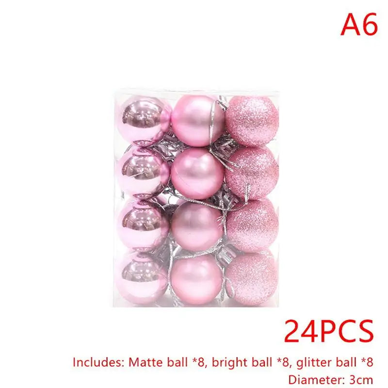Round Christmas Ball Ornaments Hanging Xmas Tree Decor Balls Home Qme A6