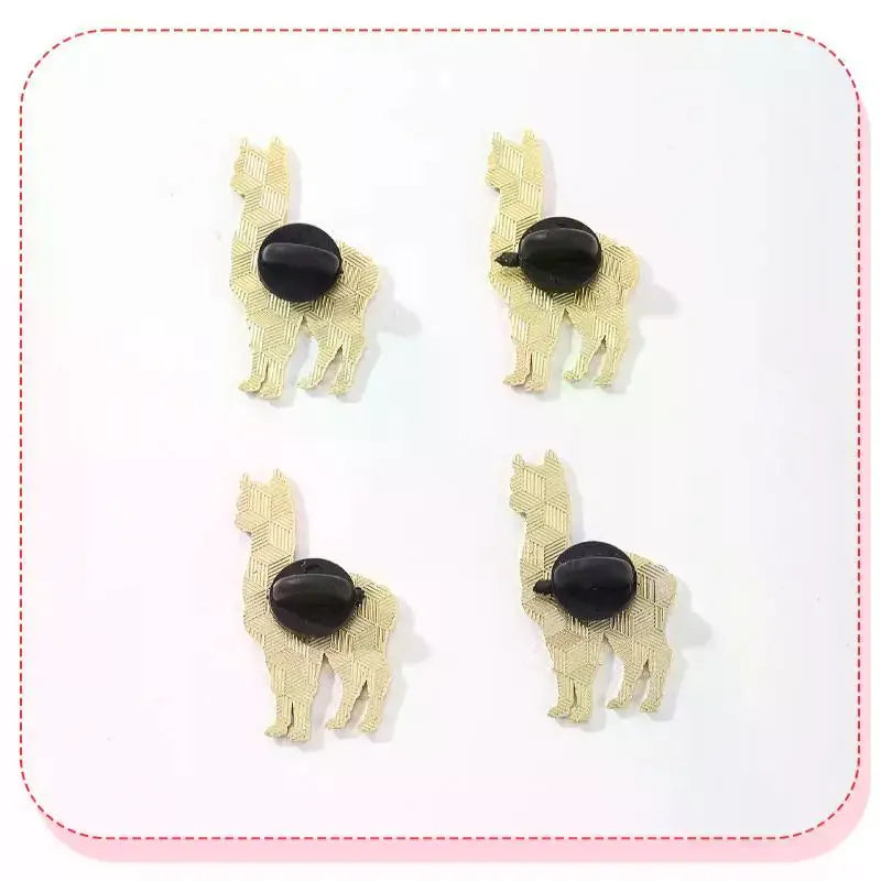 Cute 4 Color Cartoon Alpaca Metal Pins For Clothes Bags Backpack Lapel Badge Gifts For Friends Qme