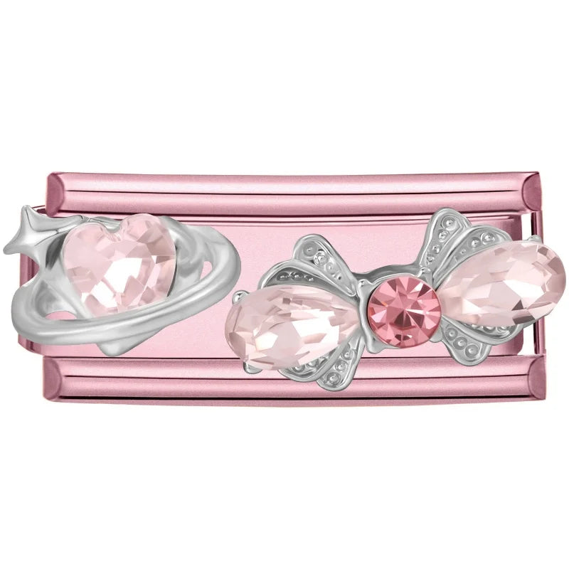 2026 Sweet Luxury Pearl Zircon Bows Square Long DIY Making Bracelet