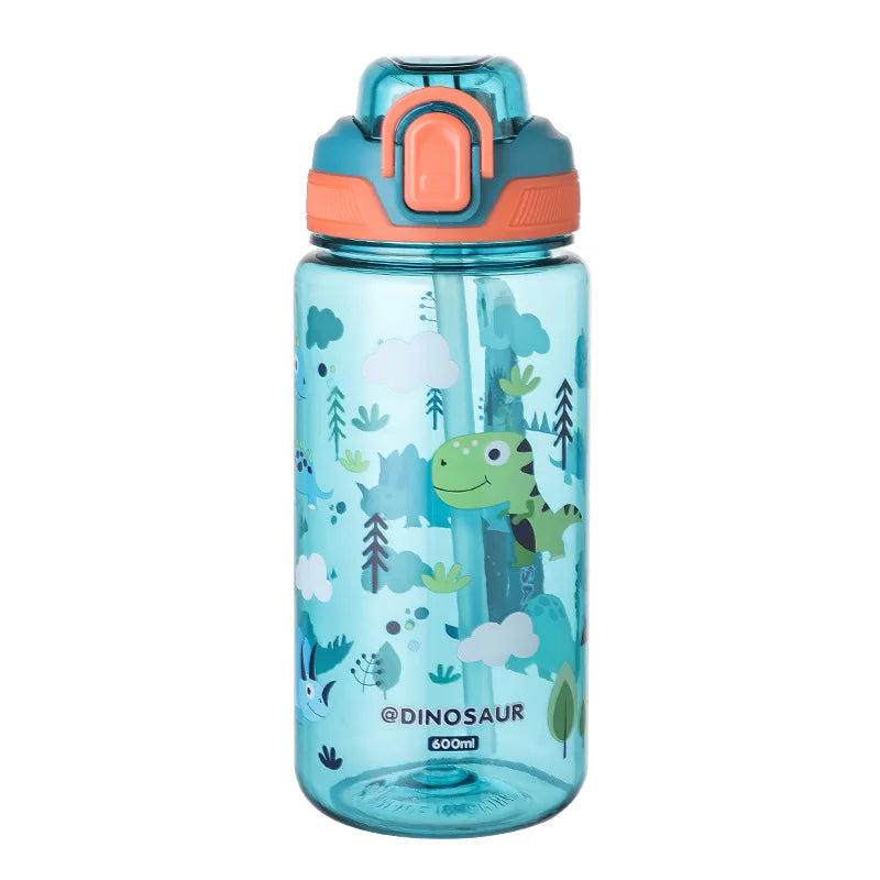 Cute Cartoon Printed Kids Water Cup Popular Portable Children Qme green