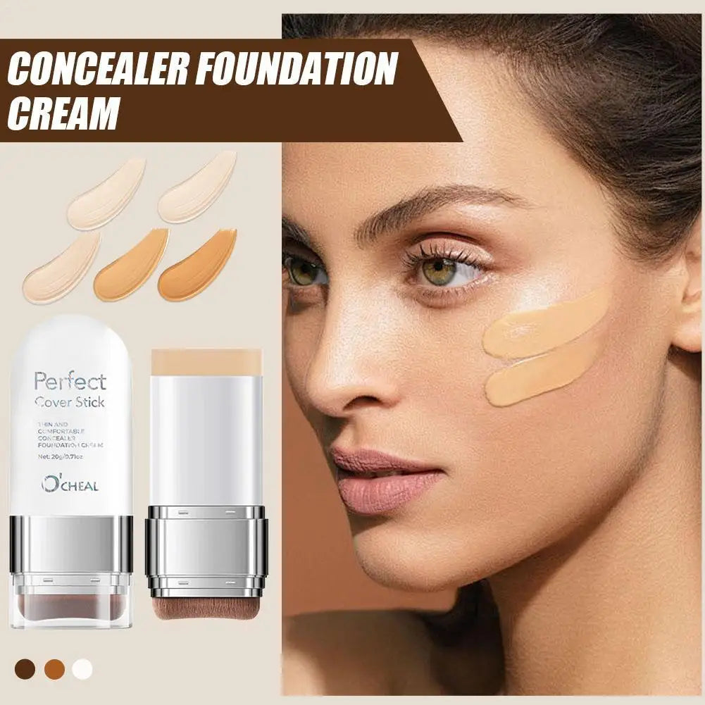 Perfect Cover Stick Concealer Foundation Stick, Lightweight Natural Coverage, Smooth Texture Easy Application For Daily Makeup Qme