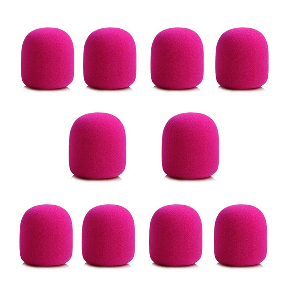 10pcs Microphone Foam Mic Sponge Ball Shape Cover Windscreen Protective Shield Qme pink