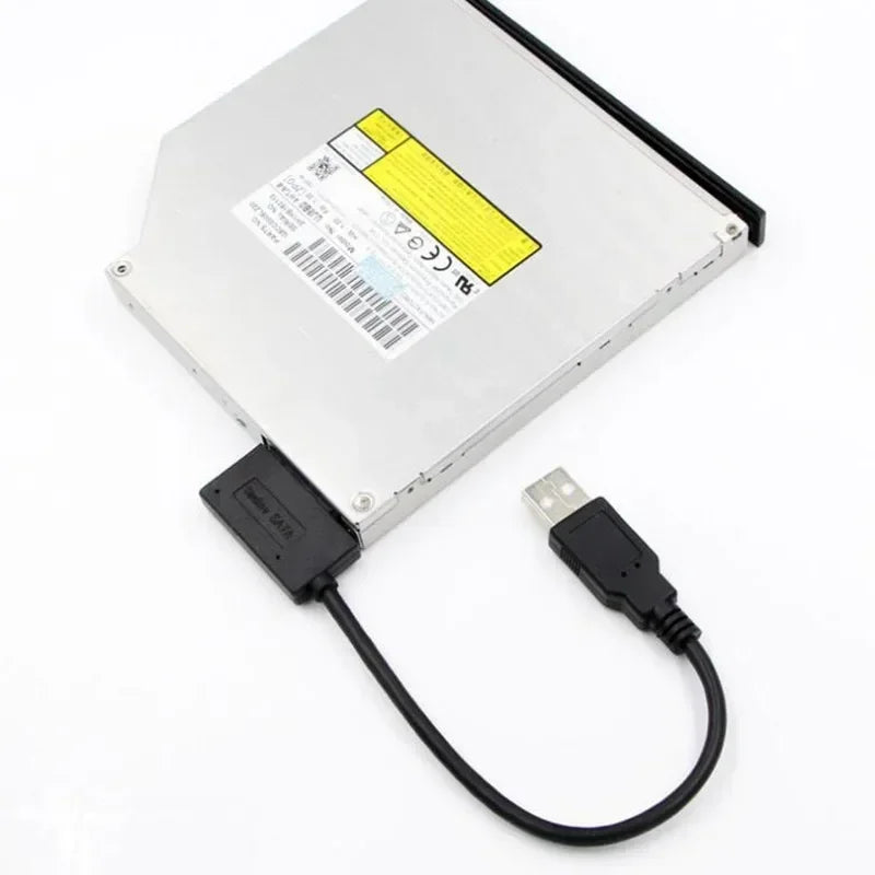 2pcs USB 2.0 To Mini Sata II 7+6 13Pin Adapter, Slimline Drive HDD CADDY, Converter Cable for Laptop CD/DVD ROM, Steady Style Qme