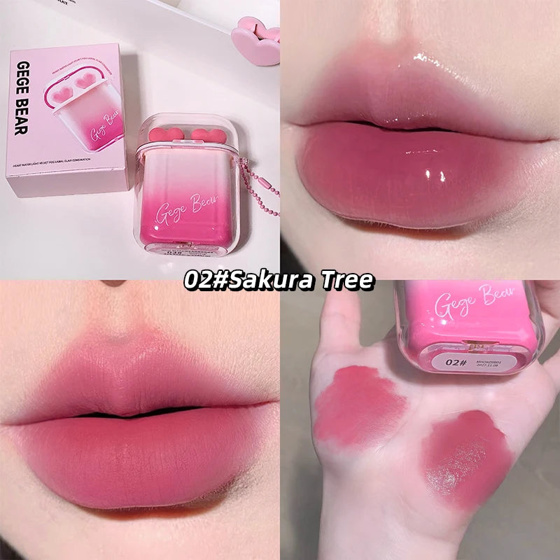 GEGE BEAR Heart-beating Water Gloss Velvet Matte Lip Glaze Qme GX1265-02