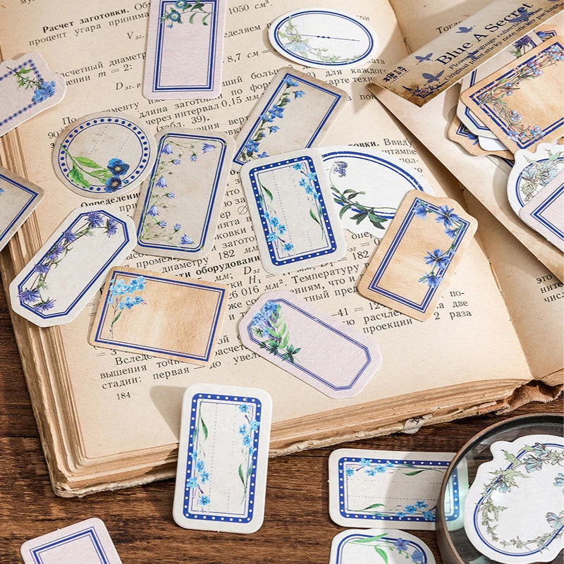 45 pcs Flowers Labels Stickers Decorative Creativity Scrapbooking accessories Diary Album junk journal supplies Qme
