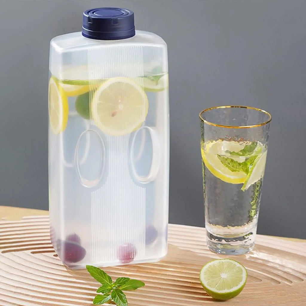 Juice Container Juice Container Cold Drinks Bottle 2L Hot Weather Fridge Beverage Kettle with Scale and Lid for Soda Water Qme