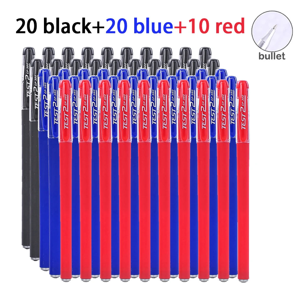 20-100Pcs Minimalist Gel Pen, 0.5mm Black/Blue/Red Ink Multi-purpose Gel Rollerball Pen For Office, School Student Qme 20black 20blue 10red