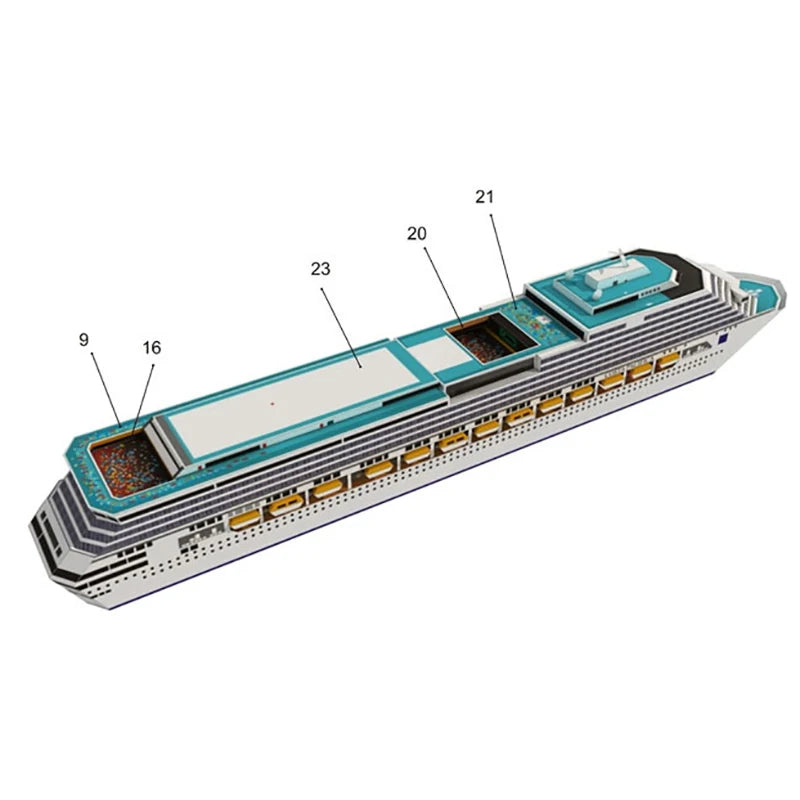 Cruise Ship Paper Model 3D DIY Puzzle Manual Papercrafts Toy Qme