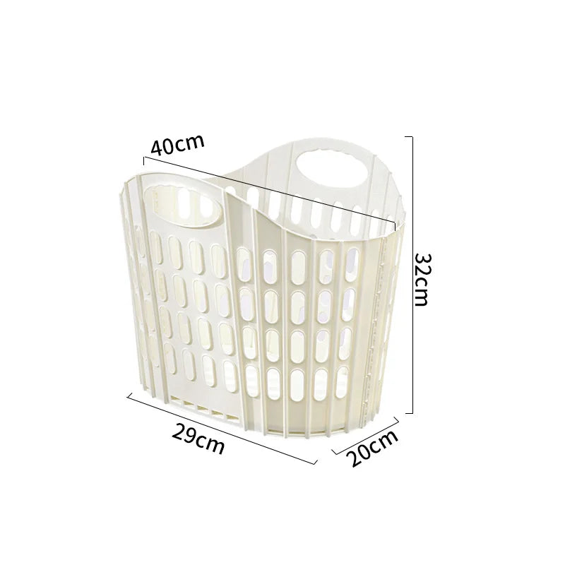 B 1pc Foldable Laundry Hamper, High Capacity & Portable, Durable Fabric, Space Saver, Collapsible Basket, Bathroom Organizer Qme Small white