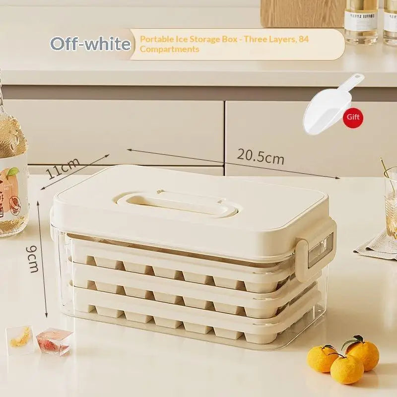 84-Cube Ice Tray Mold Lid Made Safe MaterialsCC11 Qme Beige