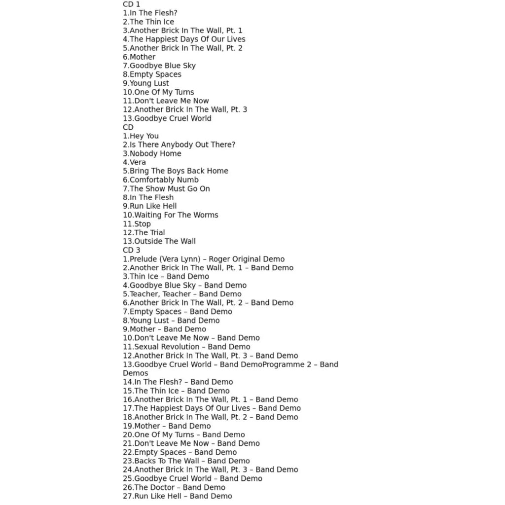 Classic Rock Concept CD Album, Brick Wall Visual Art Cover, Remastered High-Fidelity Edition for Rock Fans & Home Decor Qme
