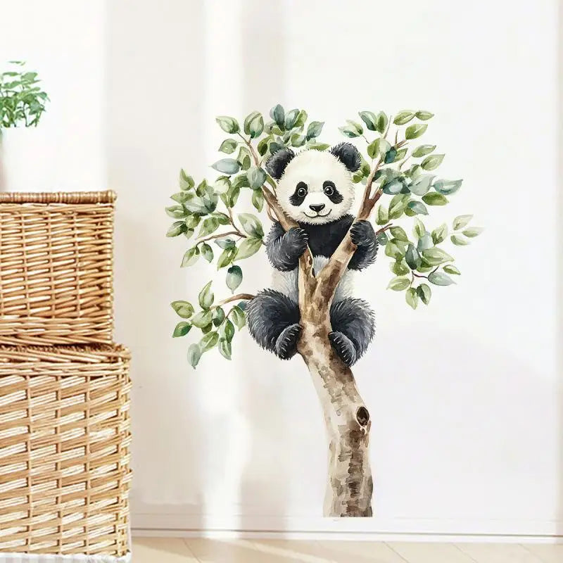 PVC Home Decor Cartoon Cute Panda Tree Branch Wall Stickers Kids Room Qme