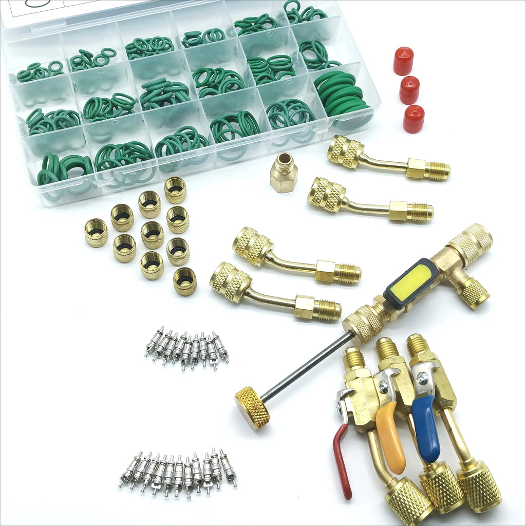 Valve Core Remover Installer Tool, R410A R22 AC Schrader Valve Core Remover, Dual Size 1/4" & 5/16" Port HVAC Valve Core Removal Qme