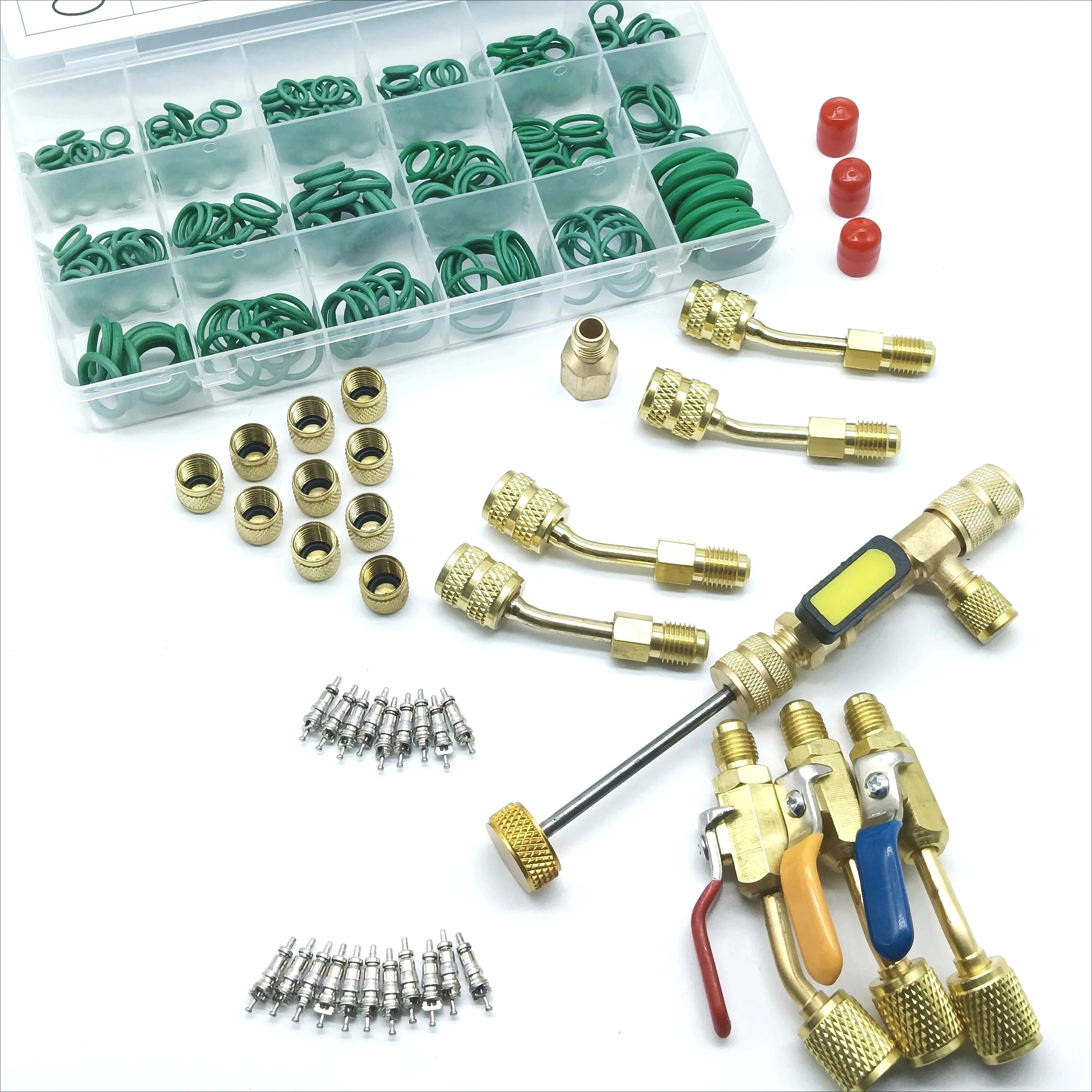 Valve Core Remover Installer Tool, R410A R22 AC Schrader Valve Core Remover, Dual Size 1/4" & 5/16" Port HVAC Valve Core Removal Qme