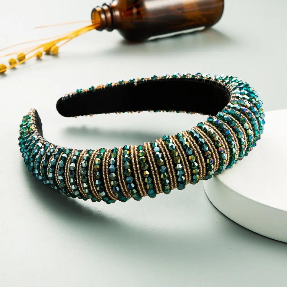 Luxury Elegant Baroque Crystal Headband Beads Blingbling Sponge Qme Style 11