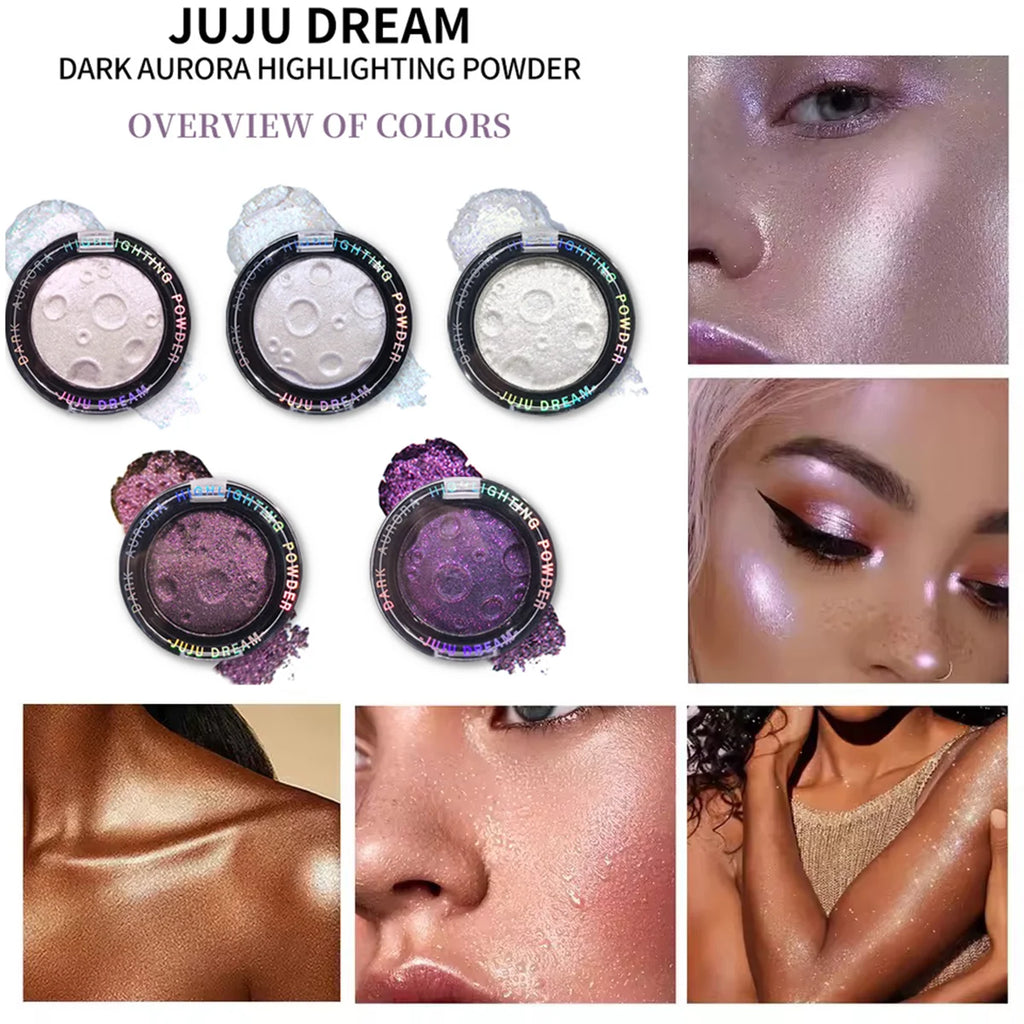 Planet 3D Highlighter Powder 5 Shades Glow Face Eyes Body Moon Design Qme