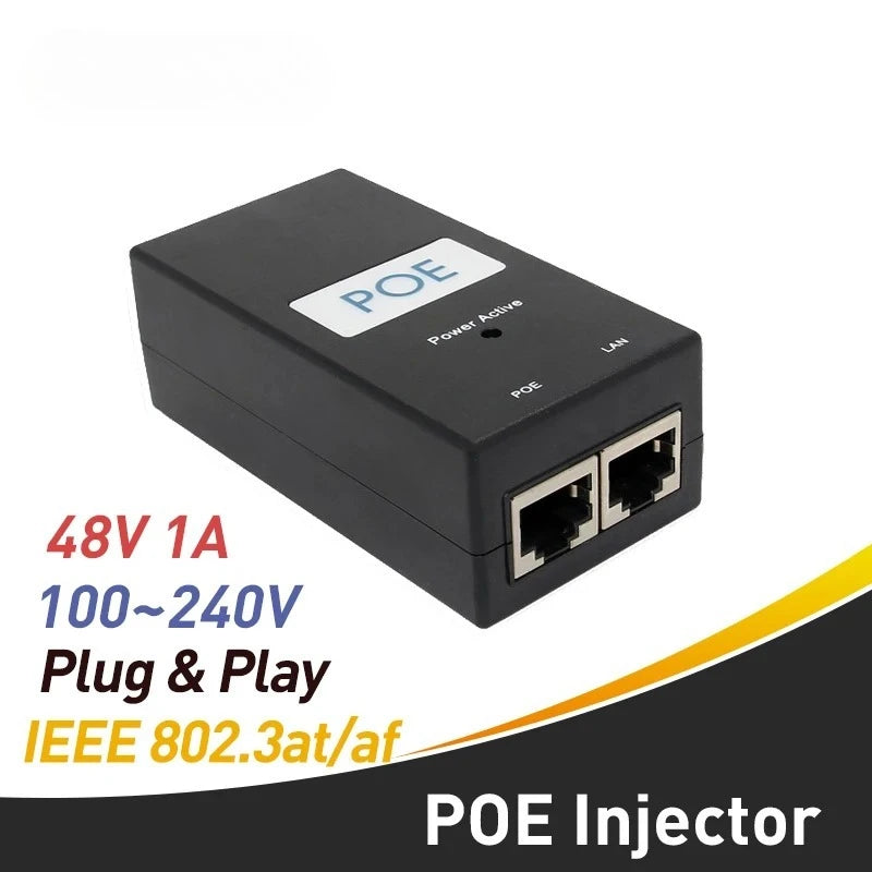 1PCS Outdoor CPE/AP Power Supply POE Adapter Standard POE Gigabit AP/CPE Power Module Qme Style B-24V 0.5A 100Mbps