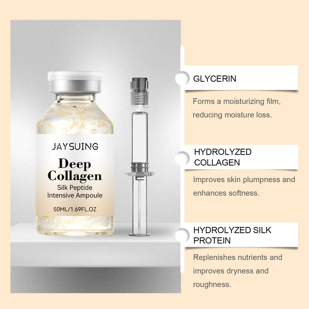 Collagen Silk Peptide Intensive Ampoule Lifting Tighten Skin Elasticity Booster Hydrating Anti-Wrinkle Firming Moisturizer Skin Qme