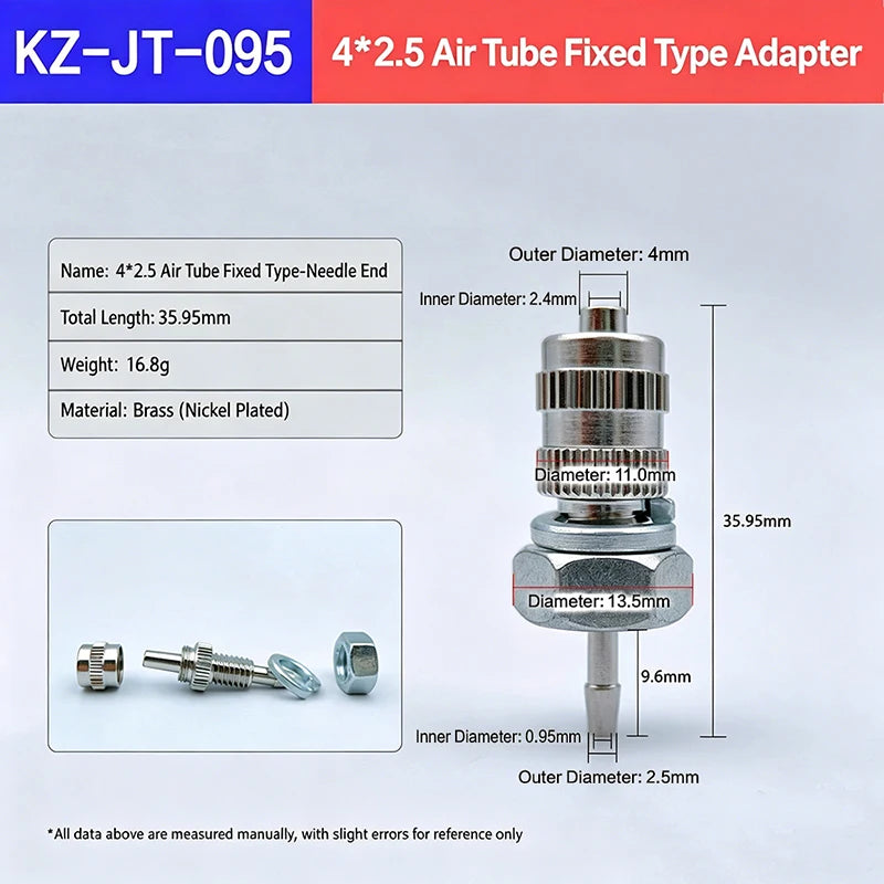 Tracheal Connector Luer Lock Adapter Fitting Dispenser Nickel Plated Qme A3