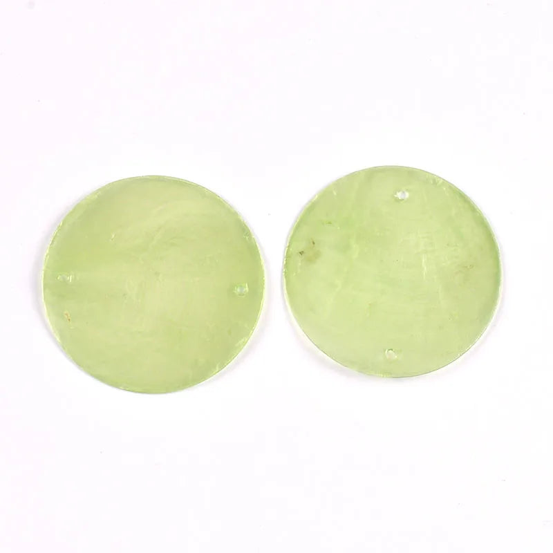 5/10pcs Colorful Round 2 Hole Shells Pendant Hanger DIY Jewelry Making Necklace Charms Gift Decoration Handmade Accessoires 50mm Qme c3649-6 10Pcs a bag
