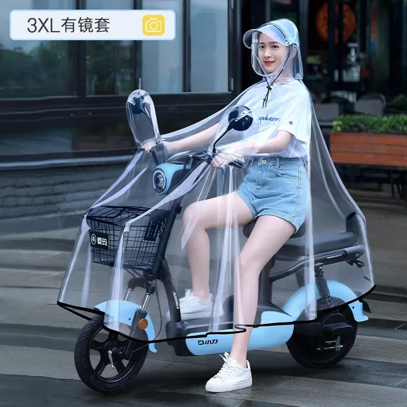 Rain Coat for Women - Full-coverage Rain Protection for Motorcycles and Bicycles Qme Mirror XXXL