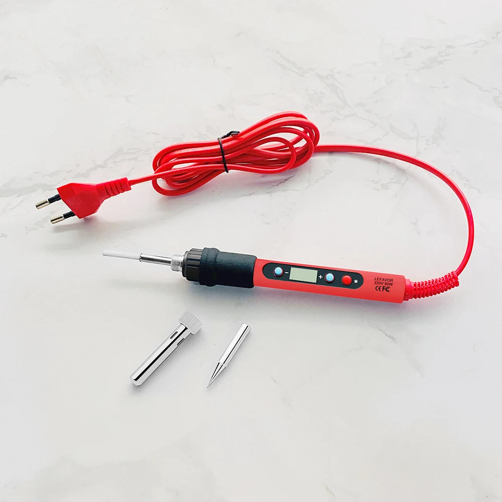 80W Soldering Iron Adjustable Temperature LCD Solder Welding Tools Qme