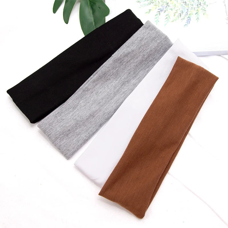 Elastic Cotton Hairband Fashion Headbands Women Men Solid Running Qme