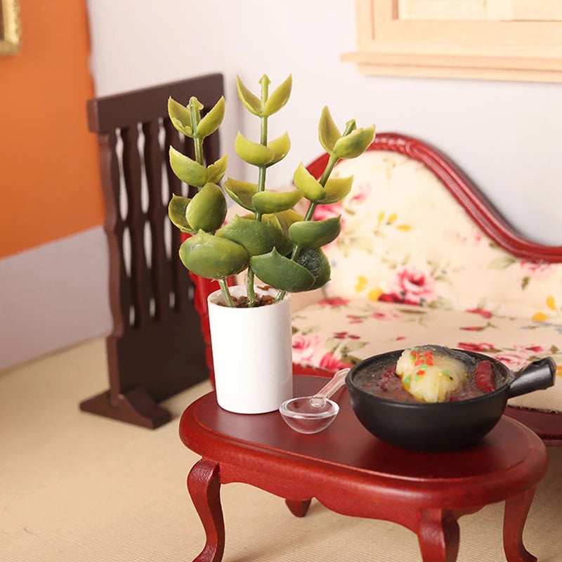 Bonsai Green Leaves Garden Home Model Decor Doll House Accessories Qme