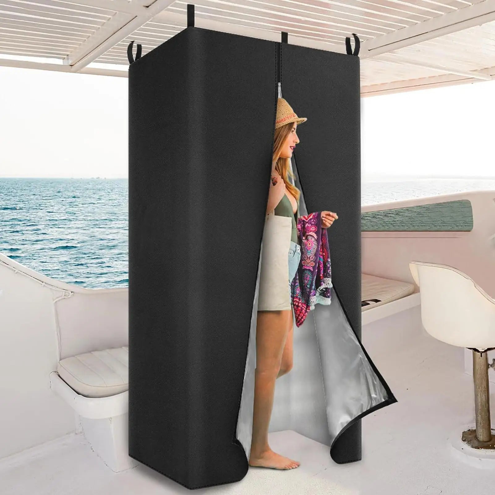 Portable Privacy Shower Tent Outdoor Waterproof Changing Room Shelter for Camping Hiking Beach Toilet Shower Bathroom Beach Boat Qme