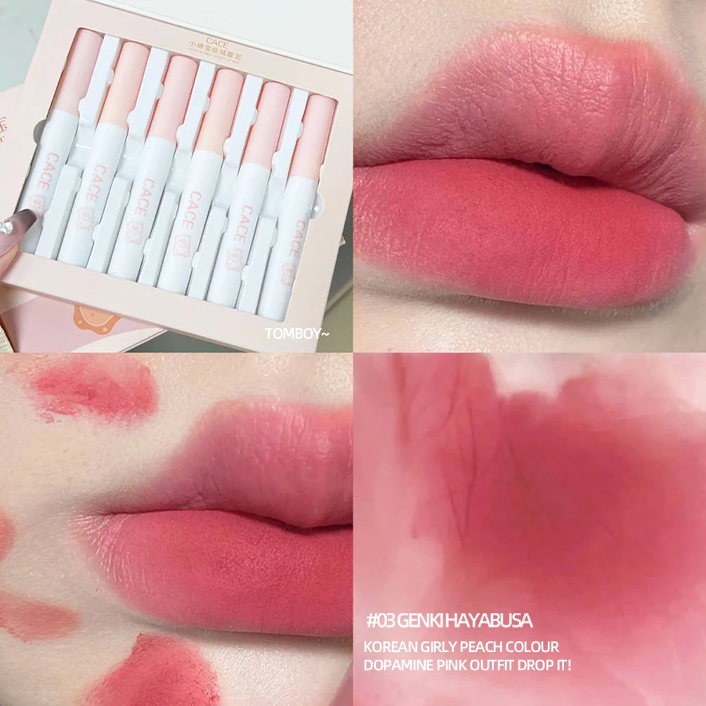 6Pcs Matte Lipstick Set Waterproof Long-lasting Moisturizing Lipstick Ladies Lip Gloss Cosmetic Makeup Lip Tint Beauty For Women Qme